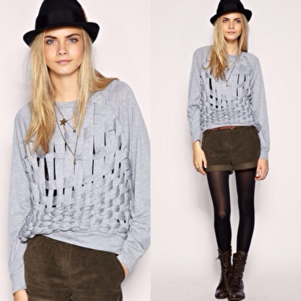 Minkpink grey cutout sweater